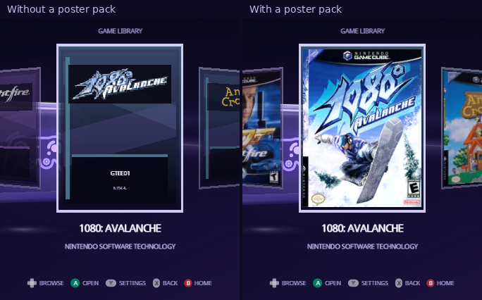 1080° Avalanche without a poster pack and with one.